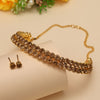 Gold Color Choker Stone Necklace Set (STN202GLD)