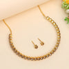 Gold Color Choker Stone Necklace Set (STN204GLD)