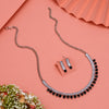 Black Color Stone Necklace Set (STN206BLK)