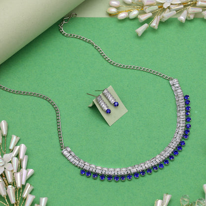 Blue Color Stone Necklace Set (STN207BLU)