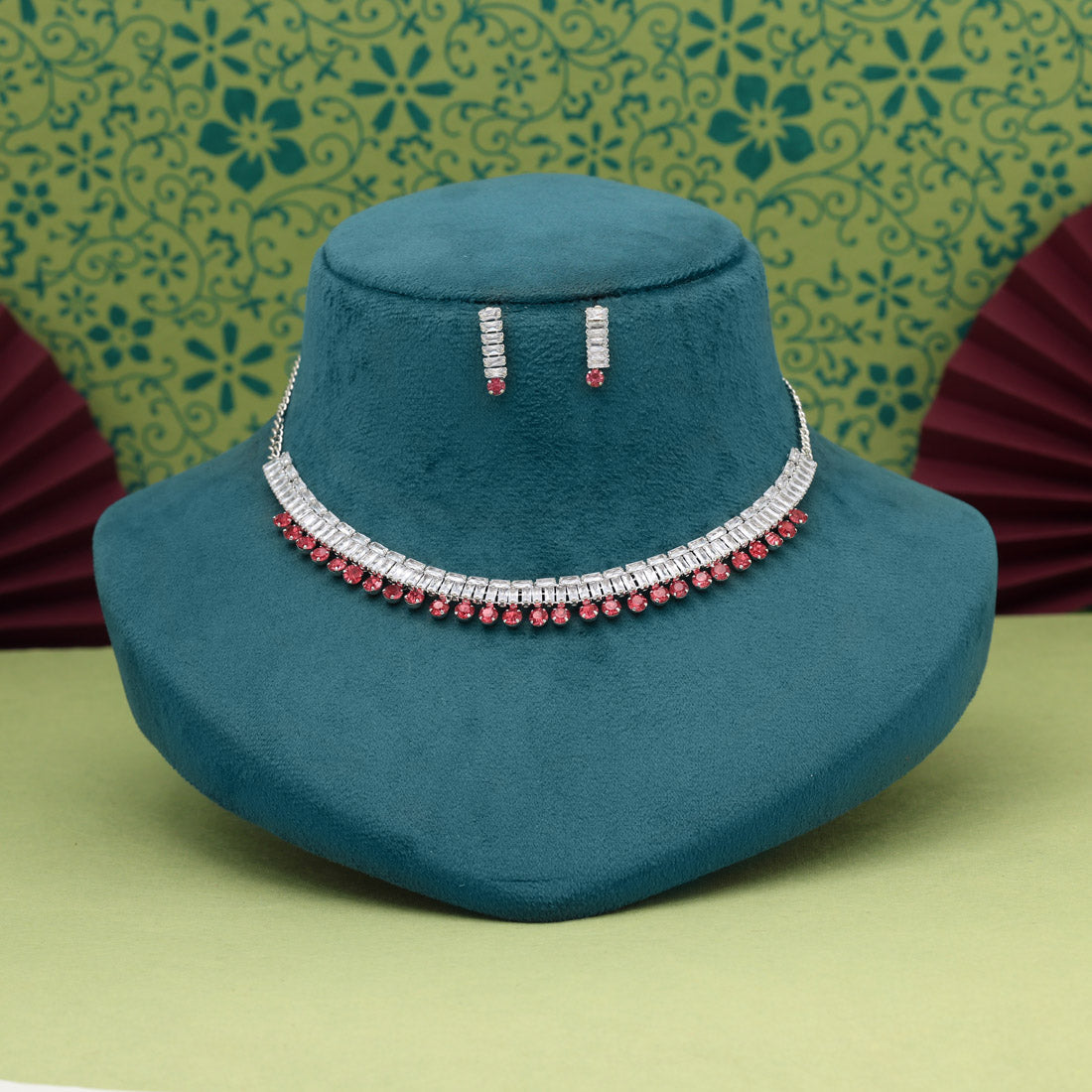 Rani Color Stone Necklace Set (STN207RNI)