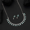 Parrot Green Color Stone Necklace Set (STN208PGRN)