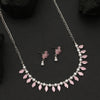 Pink Color Stone Necklace Set (STN208PNK)