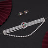 Multi Color Choker Stone Necklace Set (STN211MLT)