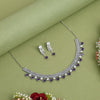 Purple Color Stone Necklace Set (STN215PRP)