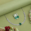 Green Color Stone Necklace Set (STN216GRN)