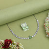 Light Green Color Stone Necklace Set (STN216LGRN)