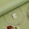 Pink Color Stone Necklace Set (STN216PNK)