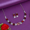 Maroon Color Stone Necklace Set (STN218MRN)