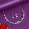 Silver Color Stone Necklace Set (STN218SLV)