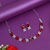 Red Color Stone Necklace Set (STN219RED)