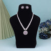 Baby Pink Color Stone Necklace Set (STN222BPNK)