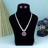 Red Color Stone Necklace Set (STN222RED)