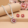 Red Color Stone Necklace Set (STN222RED)