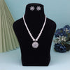 White Color Stone Necklace Set (STN222WHT)