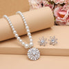 White Color Stone Necklace Set (STN222WHT)