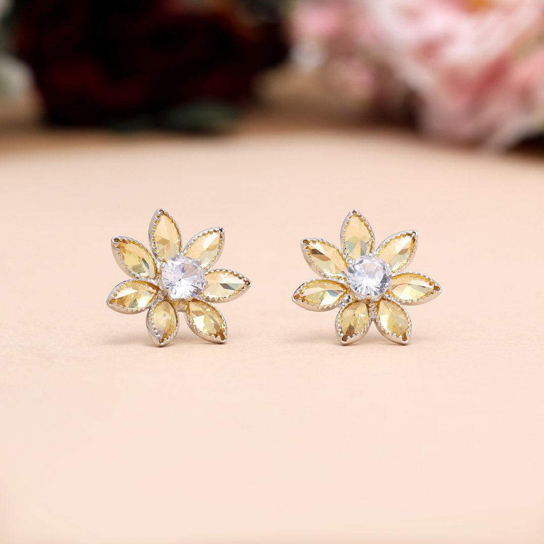 Yellow Color Stone Necklace Set (STN222YLW)