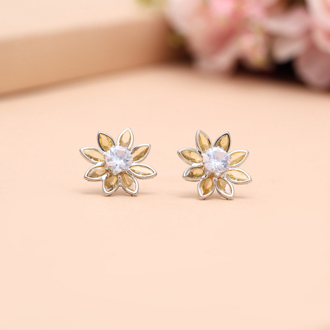 Yellow Color Stone Necklace Set (STN223YLW)