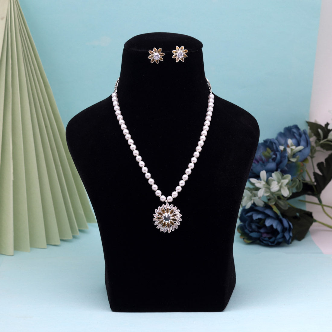 Yellow Color Stone Necklace Set (STN223YLW)