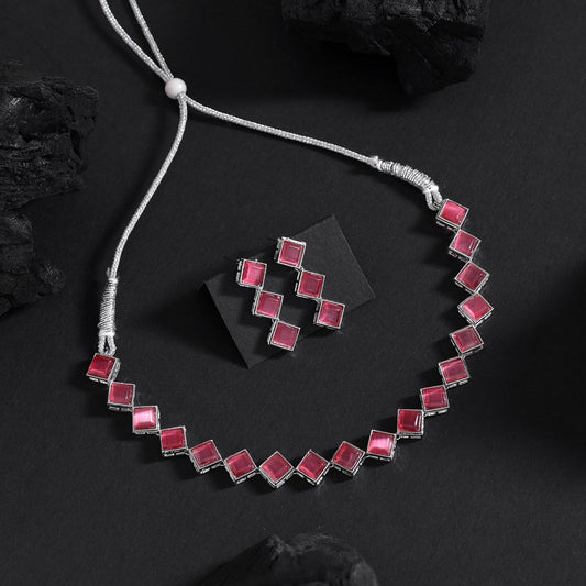 Rani Color Stone Necklace Set (STN224RNI)