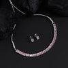 Light Pink Color Stone Necklace Set (STN225LPNK)