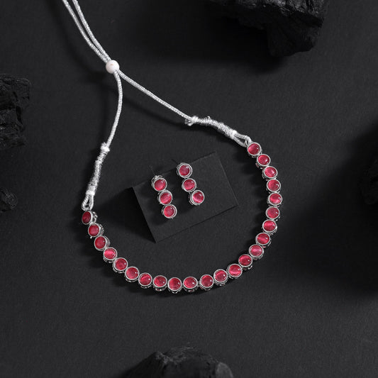 Rani Color Stone Necklace Set (STN227RNI)