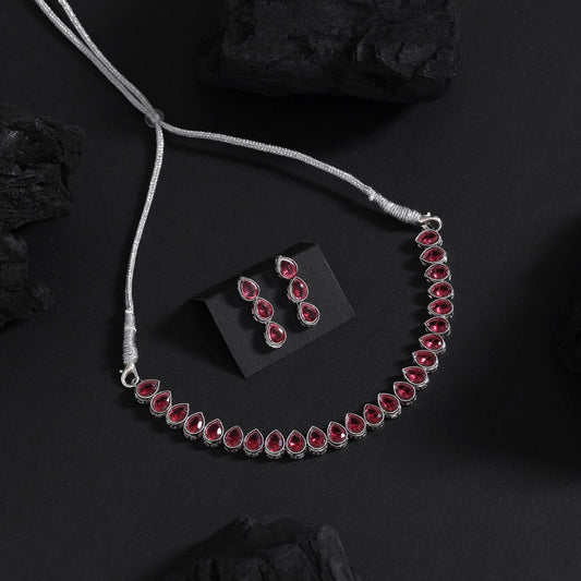 Rani Color Stone Necklace Set (STN228RNI)