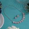 Baby Pink Color Stone Necklace Set (STN234BPNK)