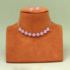 Light Pink Color Stone Necklace Set (STN234LPNK)