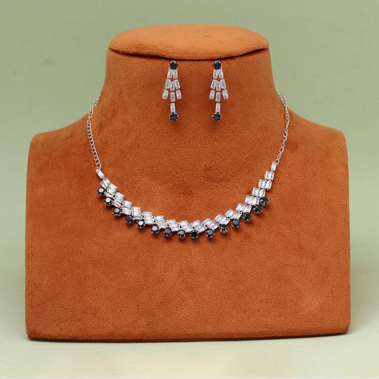 Black Color Stone Necklace Set (STN236BLK)