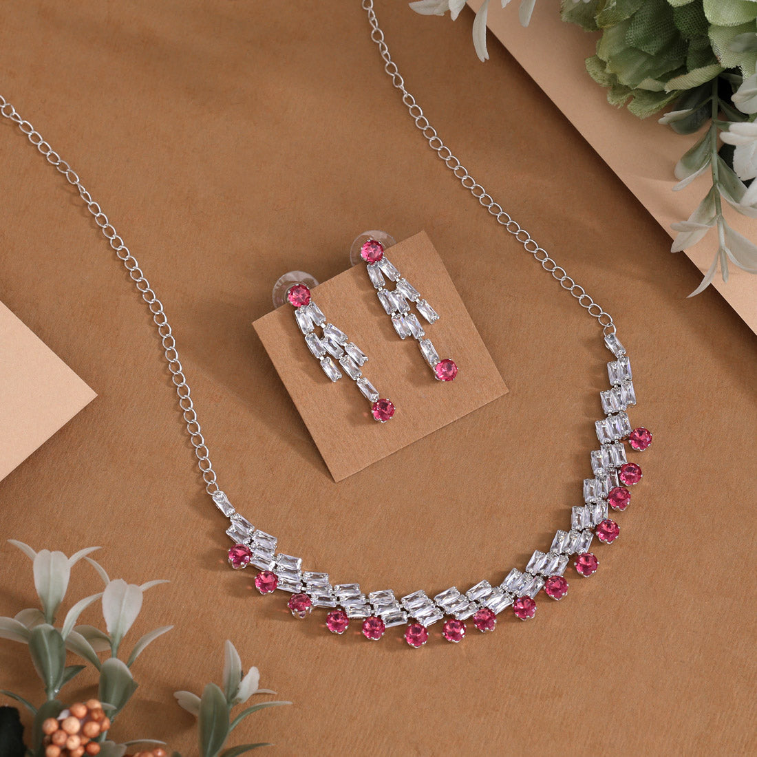 Rani Color Stone Necklace Set (STN236RNI)