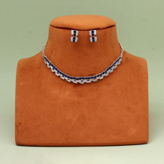 Blue Color Stone Necklace Set (STN237BLU)