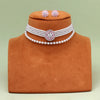 Light Pink Color Choker Stone Necklace Set (STN238LPNK)