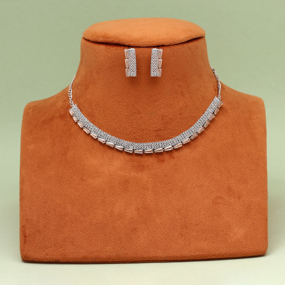 Gold Color Stone Necklace Set (STN239GLD)