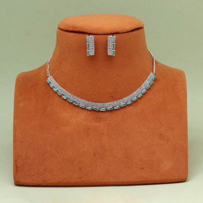 Light Green Color Stone Necklace Set (STN239LGRN)