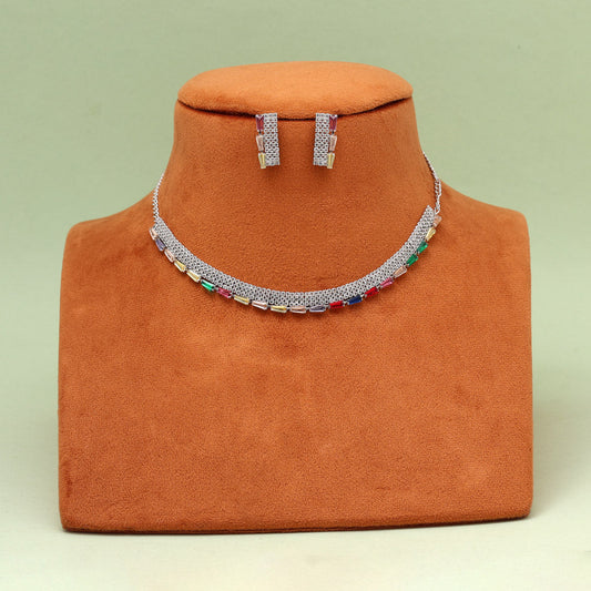 Multi Color Stone Necklace Set (STN239MLT)