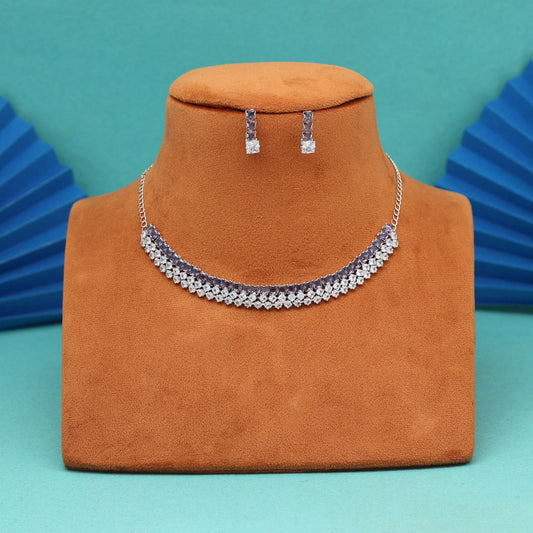 Purple Color Stone Necklace Set