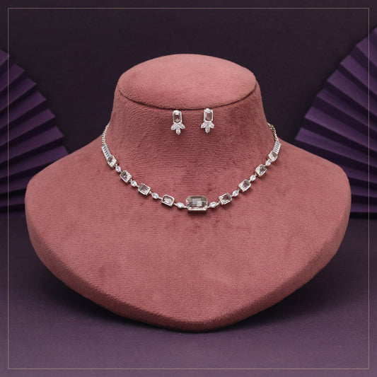 White Color Stone Necklace Set