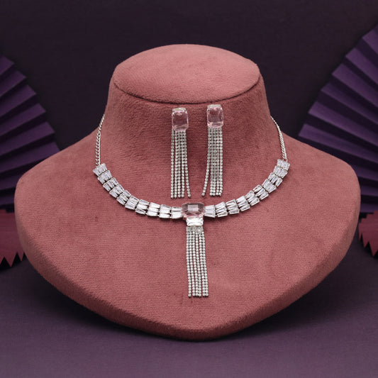 Light Pink Color Stone Necklace Set