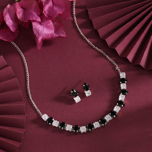 Black Color Stone Necklace Set