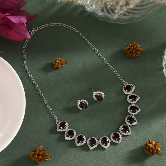 Brown Color Stone Necklace Set