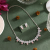 Baby Pink Color Stone Necklace Set