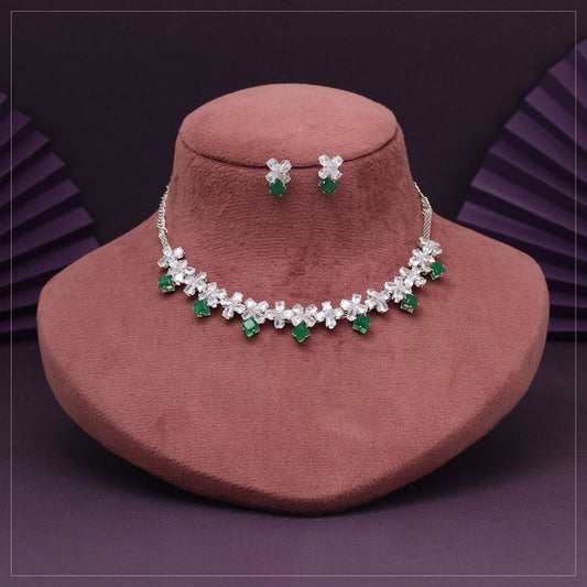 Green Color Stone Necklace Set