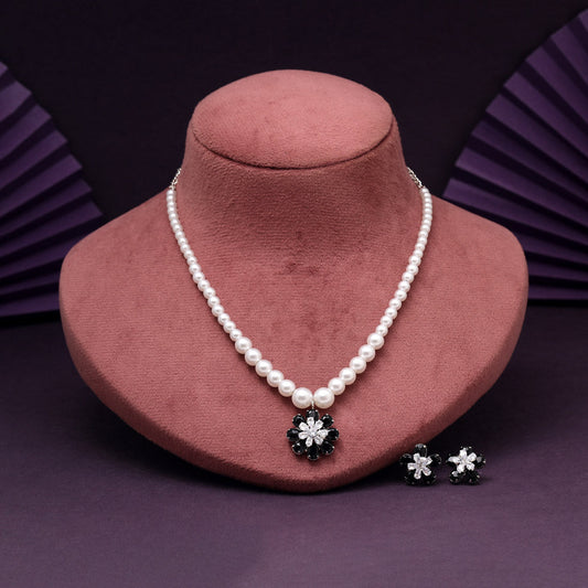 Black Color Stone Necklace Set