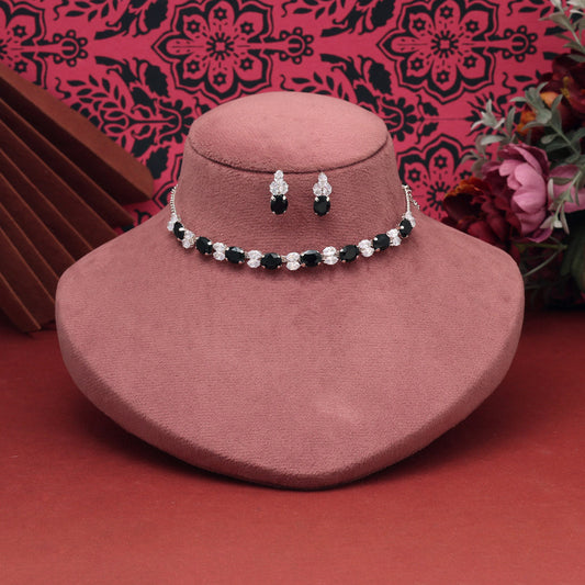 Black Color Stone Necklace Set