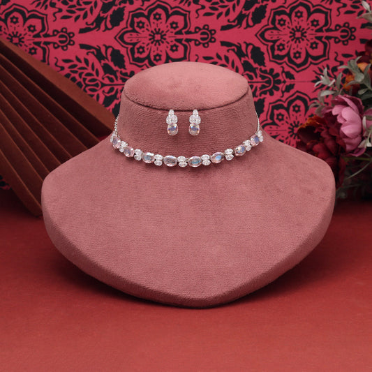 Light Pink Color Stone Necklace Set