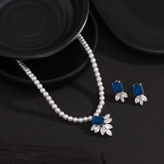 Blue Color Stone Necklace Set