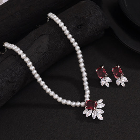 Brown Color Stone Necklace Set