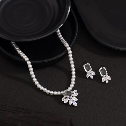 White Color Stone Necklace Set