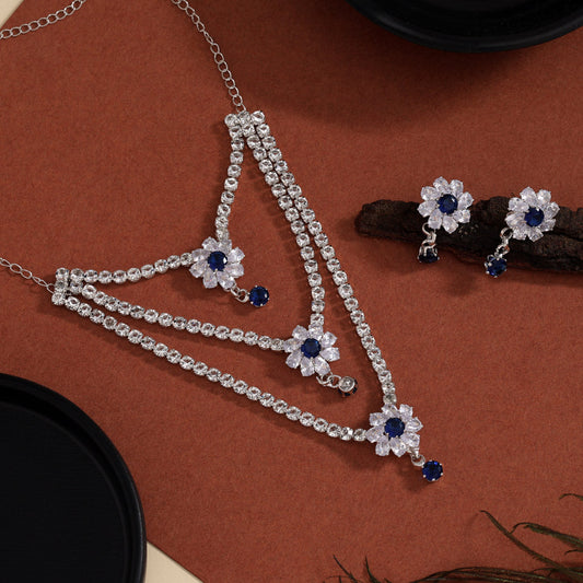 Blue Color Stone Necklace Set